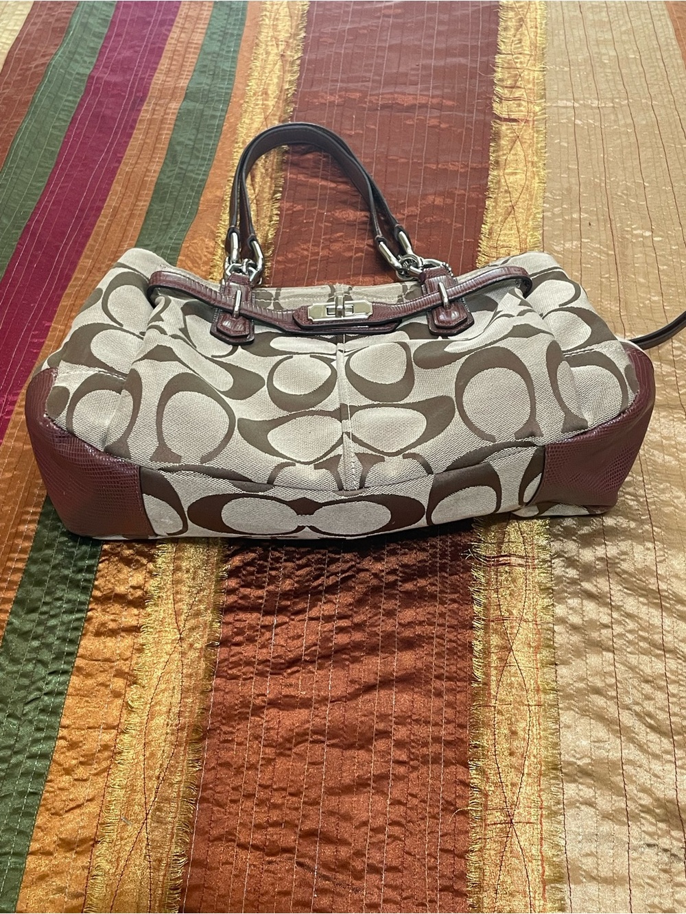 Coach Chelsea Jayden Brown Canvas Carryall Tote with Leather Trim No. G1173-1780 - Picture 3 of 16